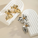 Metal Flower Petal Earrings - Viexta