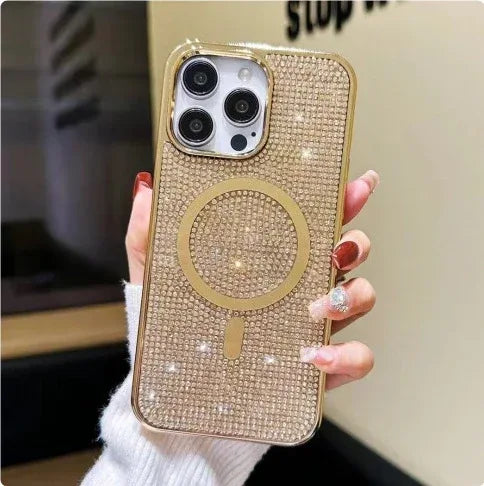 Rhinestone Electroplating Protective Sleeve iPhone Case - Viexta