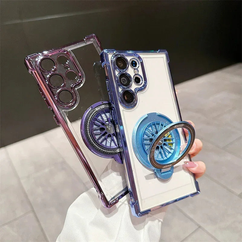 Drop-resistant Rotating Gyro Magnetic Bracket S23 Phone Case - Viexta