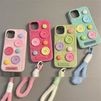 Velvet Colorful Buttons iPhone Cases