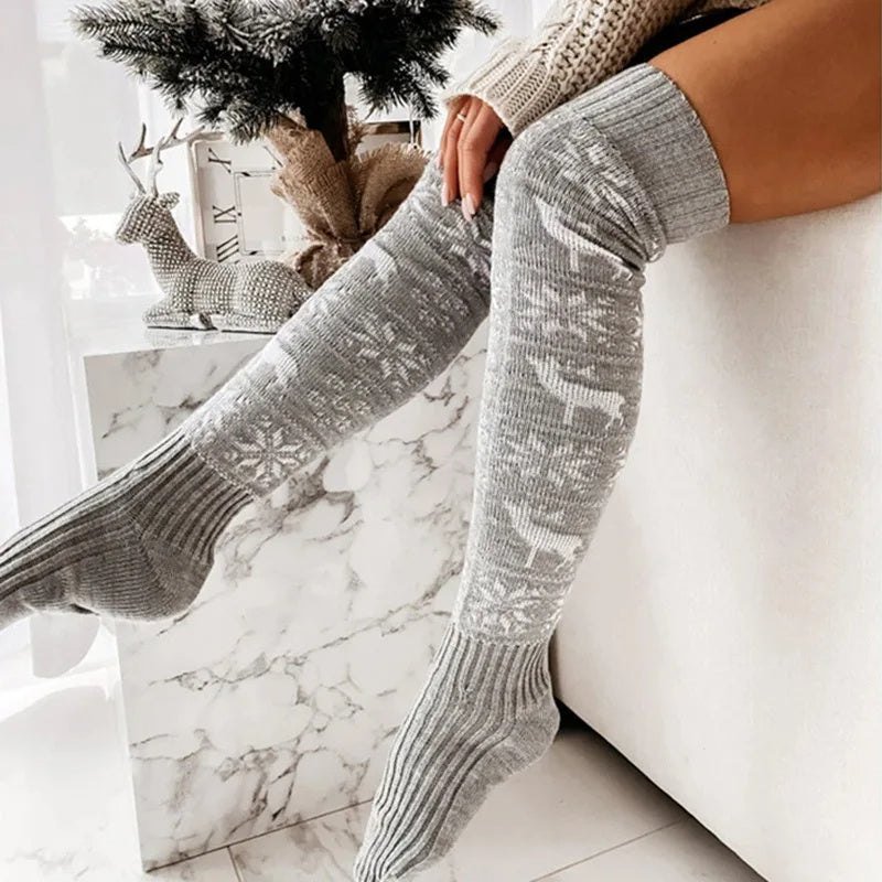 Winter Christmas Warm Knitted Long Socks