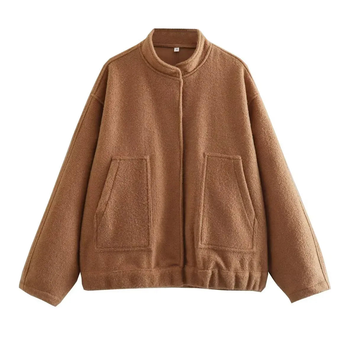 Loose Casual Street Stand Collar Pilot Buckle Jacket - Viexta