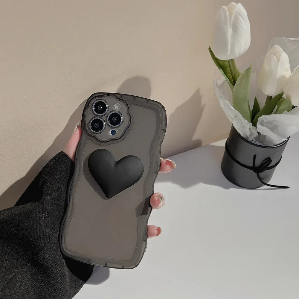 three-dimensional-wave-dark-love-iphone-case - Viexta