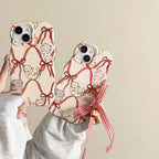 Two-in-one Ribbon Heart Cat iPhone Case - Viexta