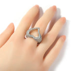 Hollow Heart Zircon Ring - Viexta