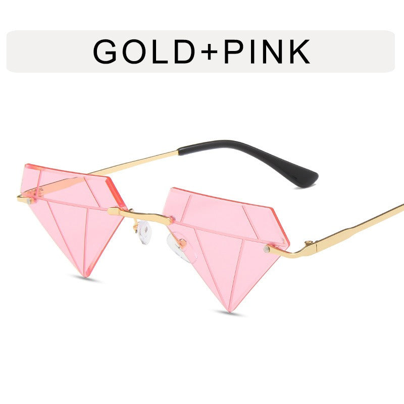 Irregular Ball Diamond Sunglasses Female European and American Fashion Small Frame Sunglasses Trend Frameless Personality Sunglasses