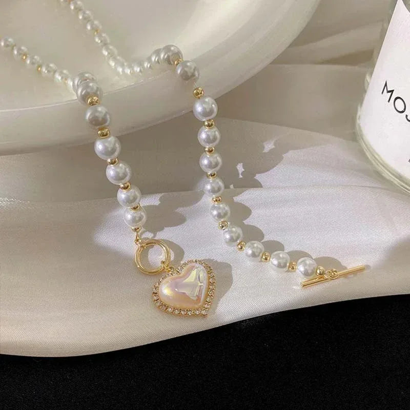 fairy-temperament-pearl-love-necklace - Viexta