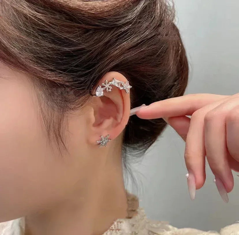 womens-zircon-flower-snowflake-single-earring - Viexta