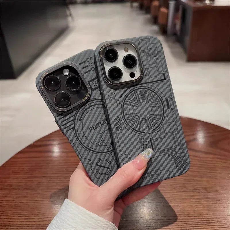 high-grade-carbon-fiber-grain-magnetic-iphone-case - Viexta