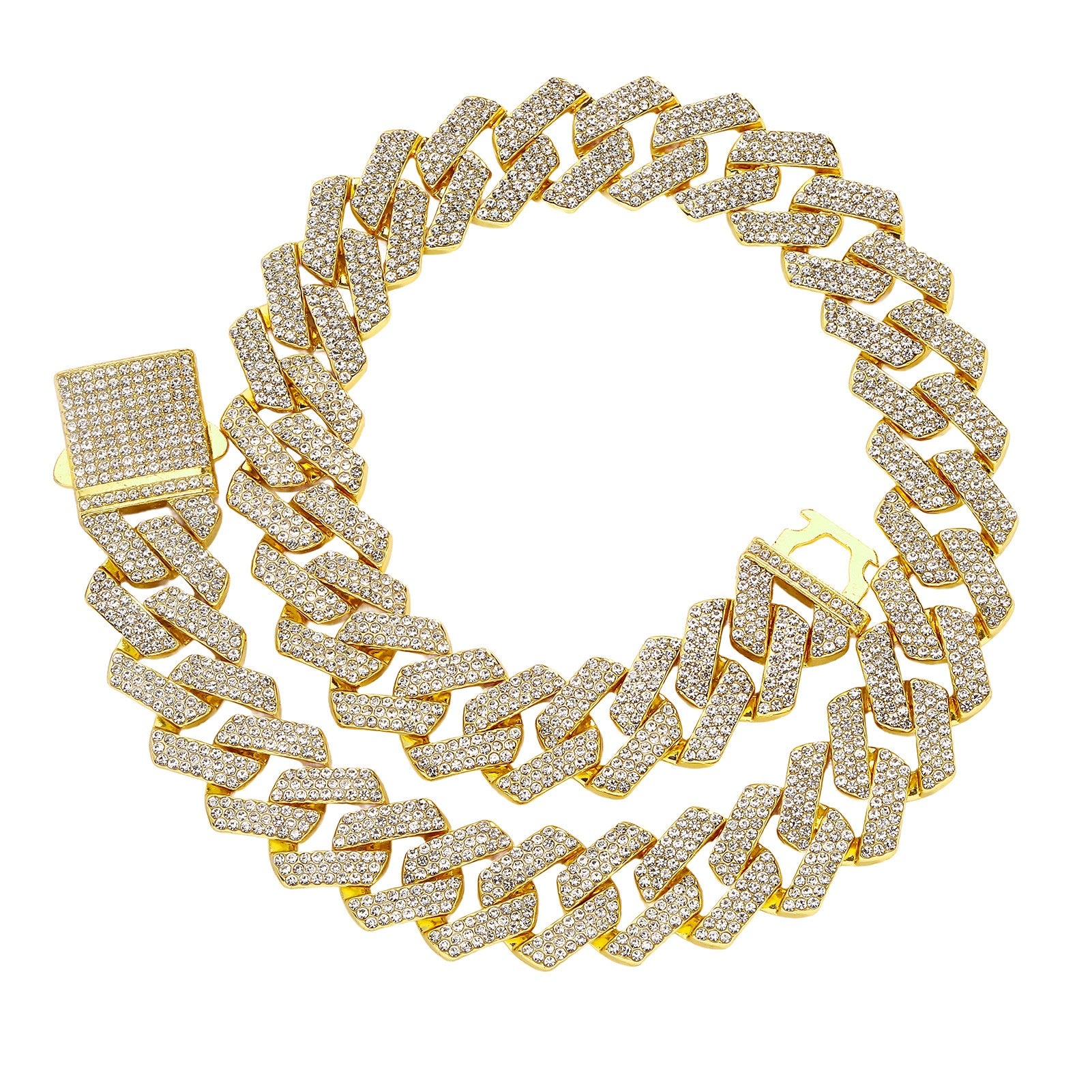 20mm Diamond-Shaped Cuban-Link Necklace