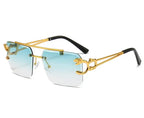 Trendy Double Beam Trimmed Sunglasses - Viexta