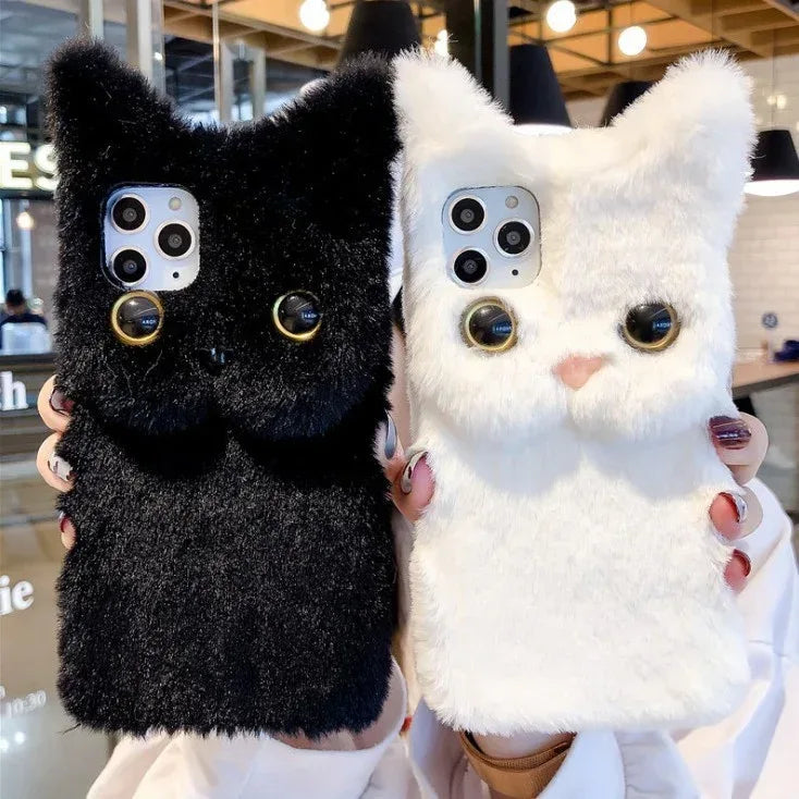 Plush Cute Cat iPhone Case - Viexta