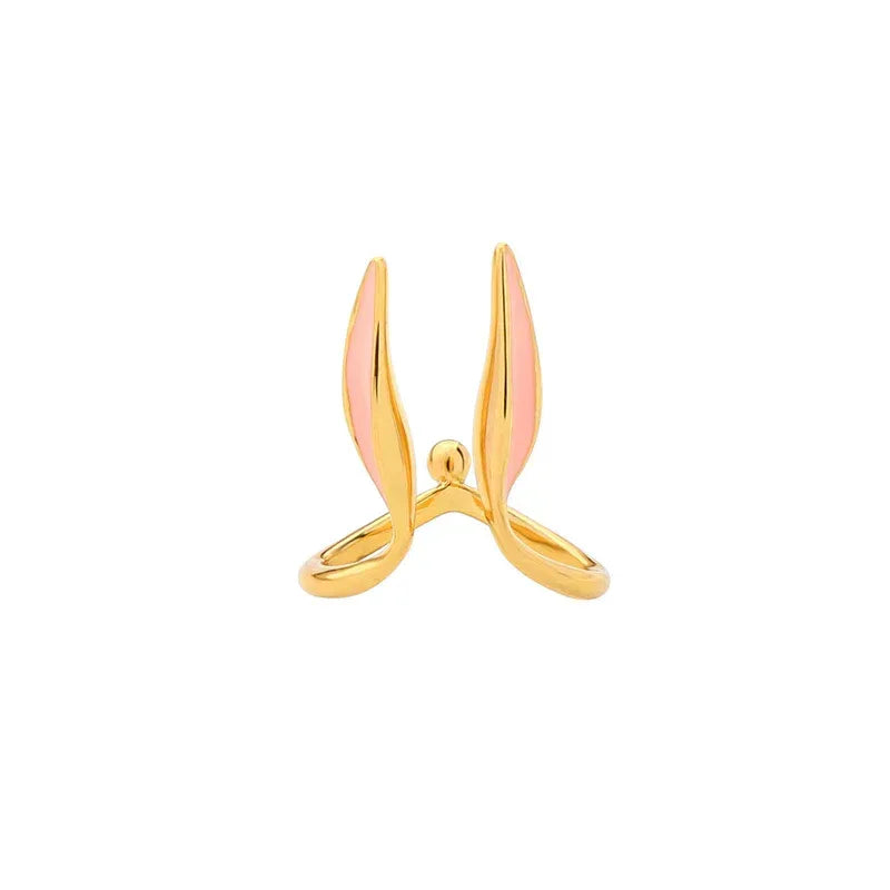 enamel-drop-oil-girl-heart-rabbit-ear-ring - Viexta