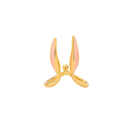 Enamel drop oil girl heart rabbit ear ring