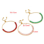 Zircon-studded Chain Pearl Bracelet