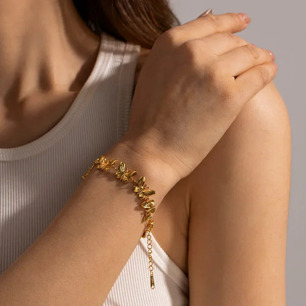 cross-border-stainless-steel-butterfly-bracelet - Viexta