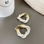 Leather Twist Earrings. - Viexta
