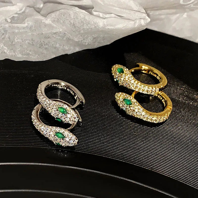 retro-mini-s925-sterling-silver-snake-earrings - Viexta