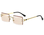 Crystal Faceted Small Square Sunglasses - Viexta