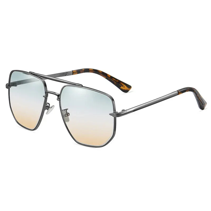 Men's Double Bridge Gradient Cut Sunglasses - Viexta