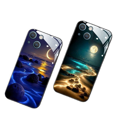 Incoming Light New Beach Moon Glass iPhone Case