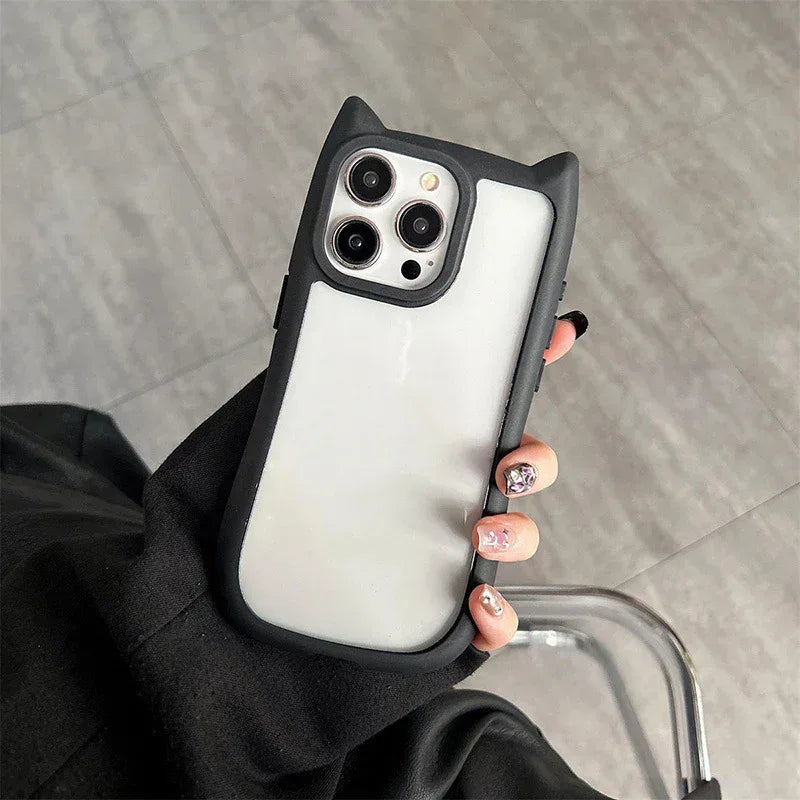 magnetic-shell-stereo-cat-ear-iphone-case - Viexta