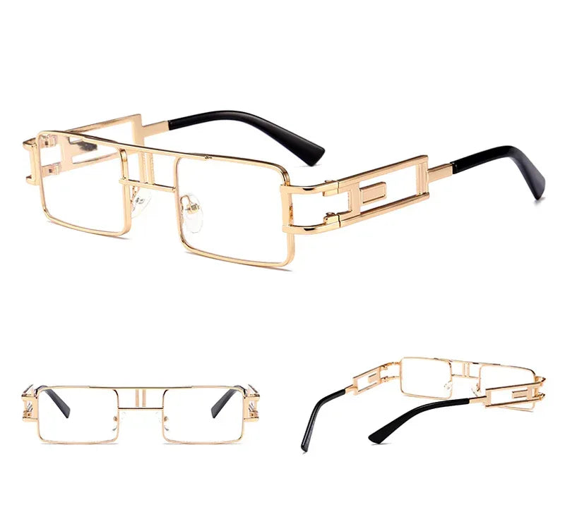 Steampunk men metal frame sun glasses for women - Viexta