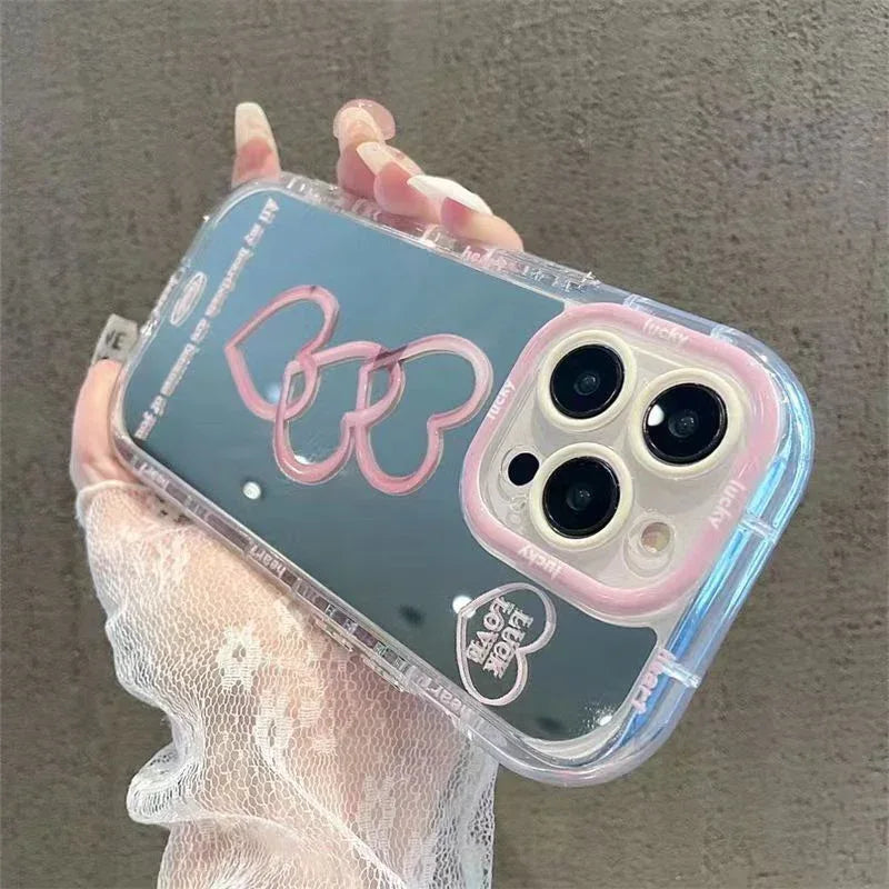 Drop-resistant Love Makeup Mirror iPhone Case - Viexta