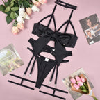bow-tie-hot-lingerie-comfortable-four-piece-set - Viexta
