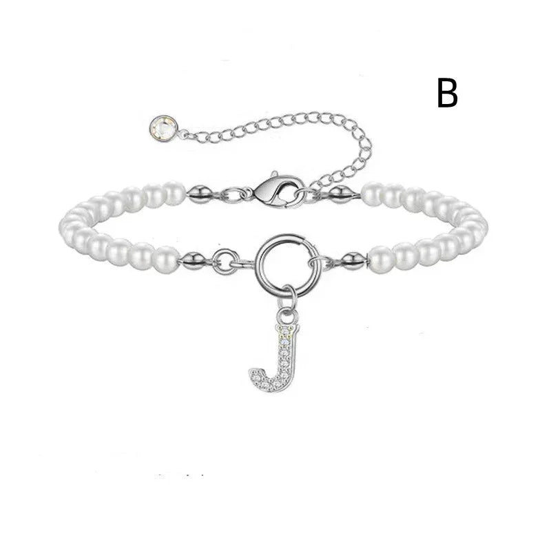 6mm Pearl Bracelet Buckle Letter - Viexta