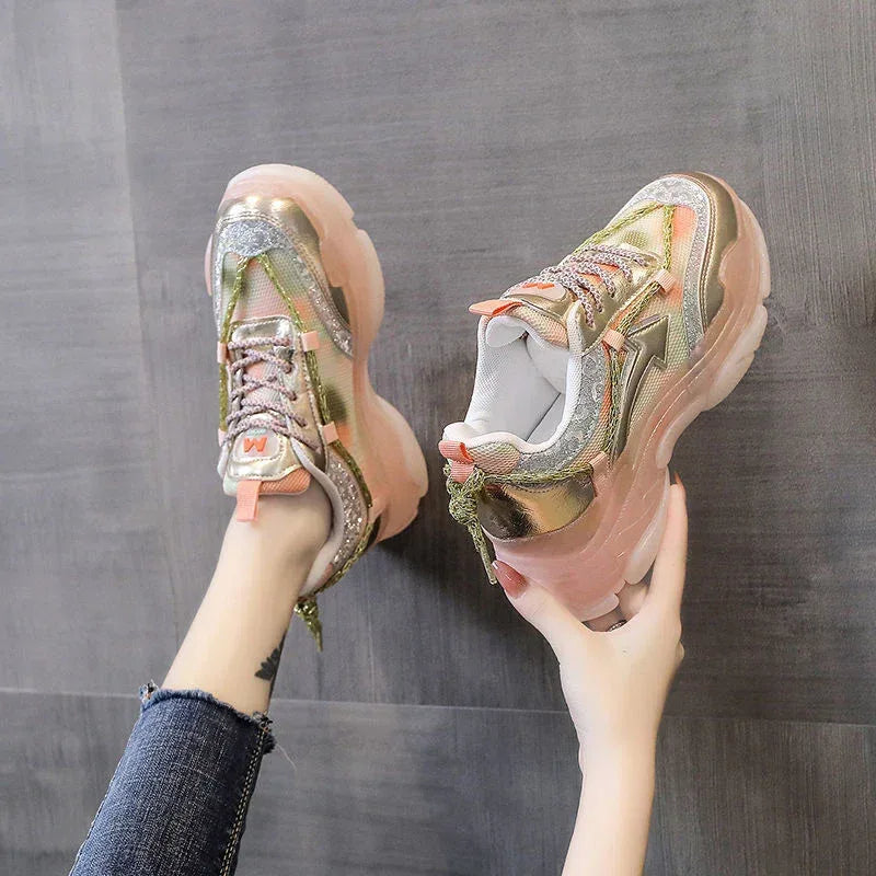 Breathable Platform Gradient Sneakers - Viexta