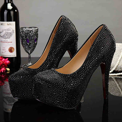 Plus Size Crystal Super High Heels