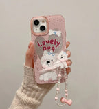 Polka Dot Chain Chlorophytum Girl iPhone Case - Viexta