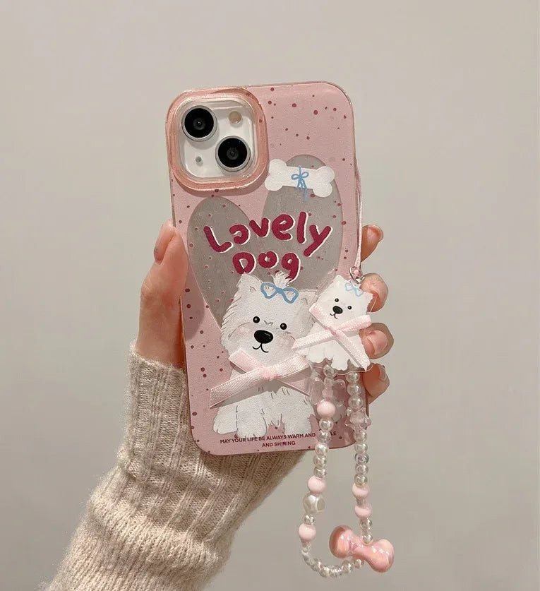 Polka Dot Chain Chlorophytum Girl iPhone Case - Viexta