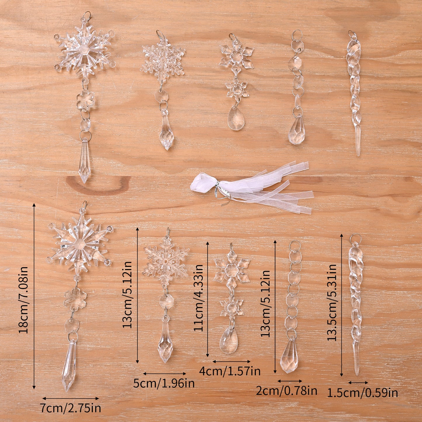 10pcs Christmas Tree Hanging Ice Strip