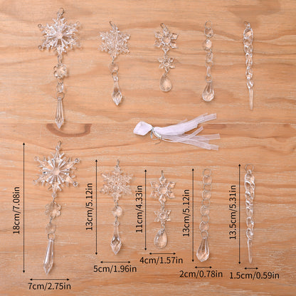 10pcs Christmas Tree Hanging Ice Strip