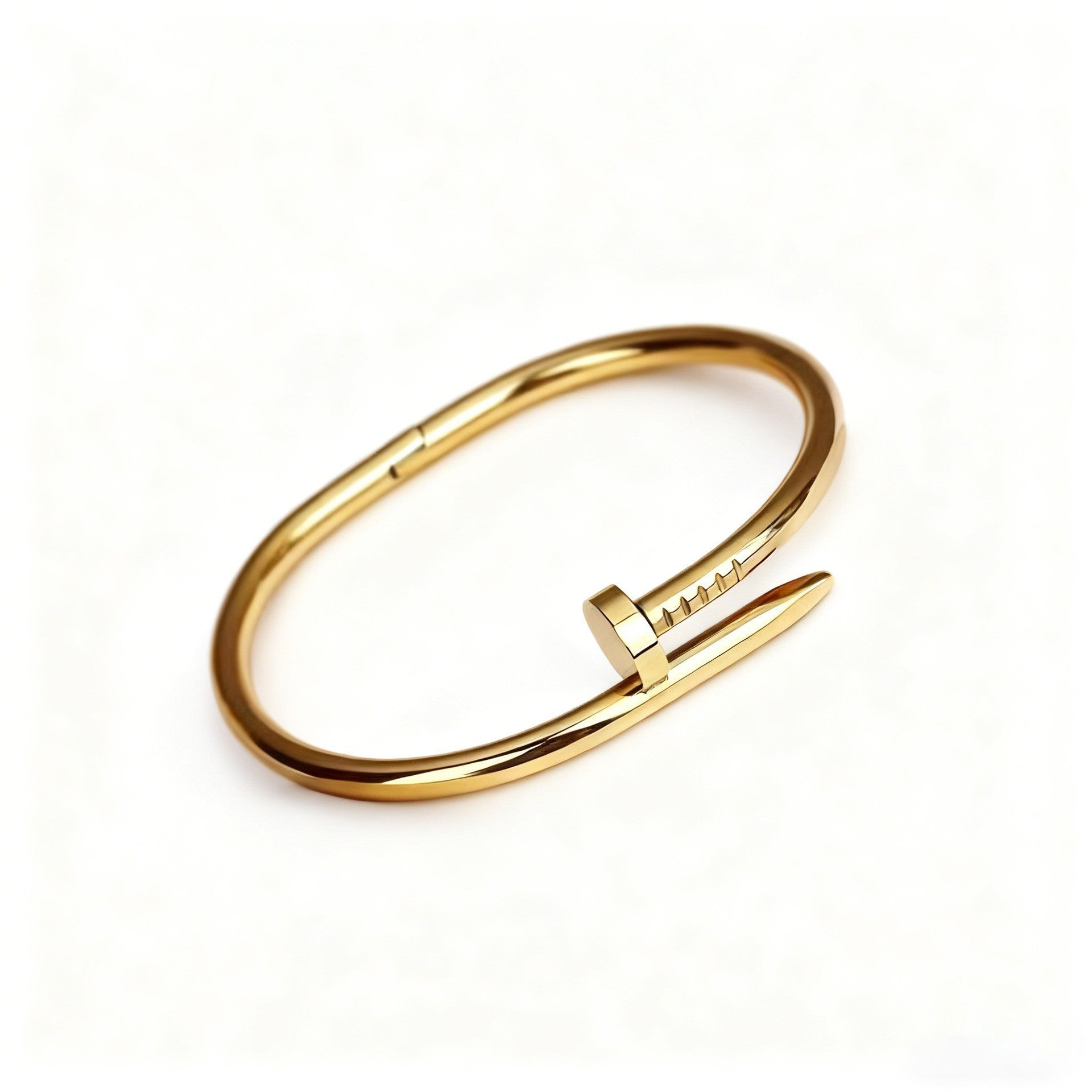 V Gold Classic Full Rhinestone Stud Bracelet with Diamond-Encrusted Ends, Thick 18K Rose Gold Plated, Luxury Couple Bracelet