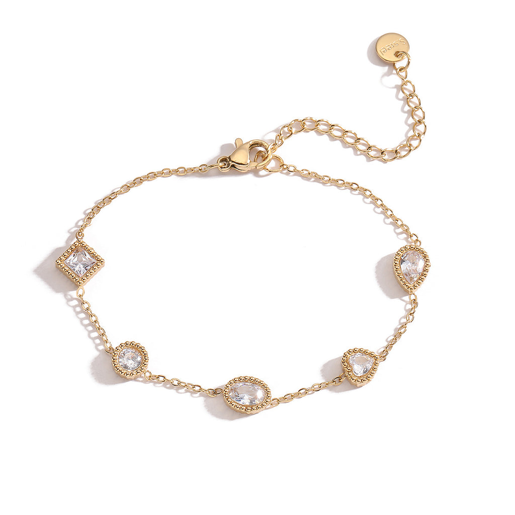 Zircon titanium steel bracelet for women