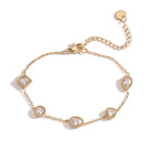 Zircon titanium steel bracelet for women