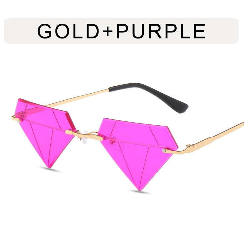 Irregular Ball Diamond Sunglasses Female European and American Fashion Small Frame Sunglasses Trend Frameless Personality Sunglasses