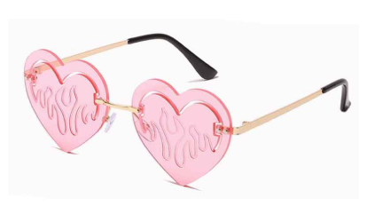 Fashion Rimless Heart Sunglasses