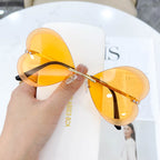 Retro Trend Love Metal Sunglasses