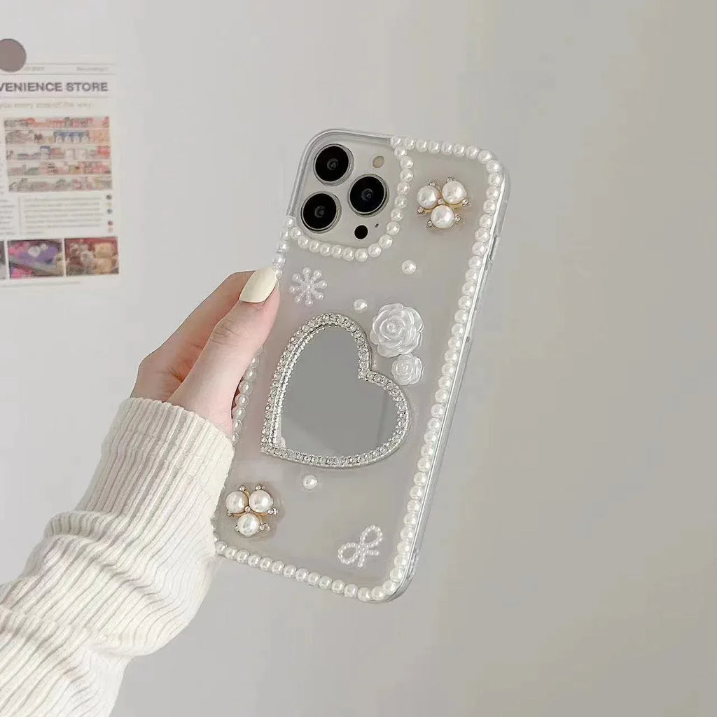 Raw Pearl Heart Shape iPhone Case - Viexta
