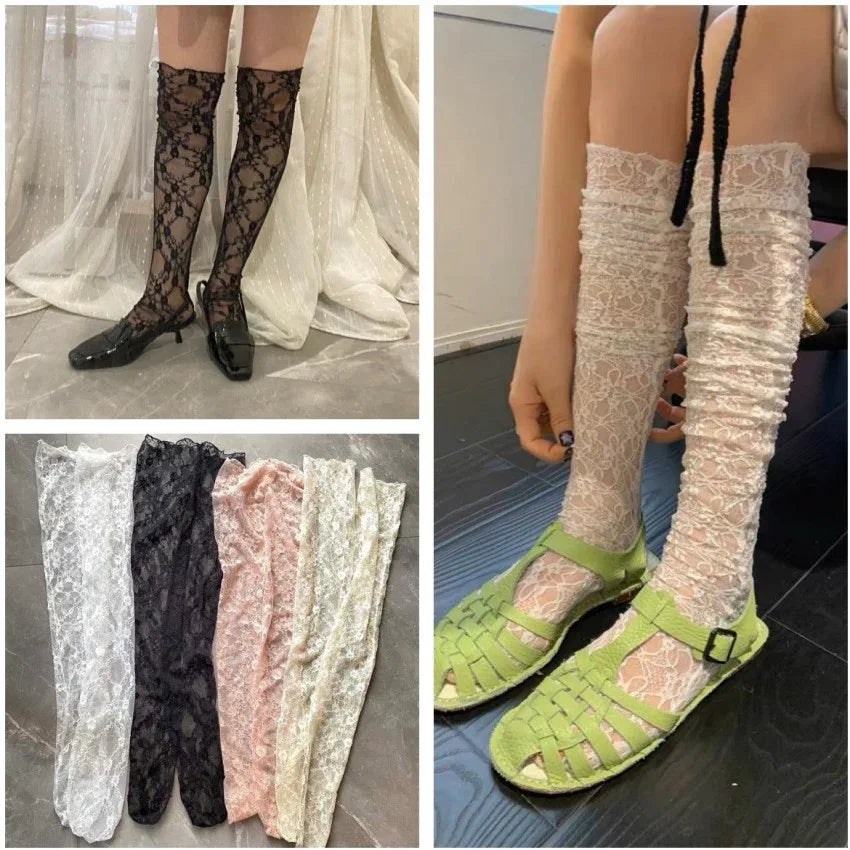 Influencer Stretch Lace Over-the-knee Stockings