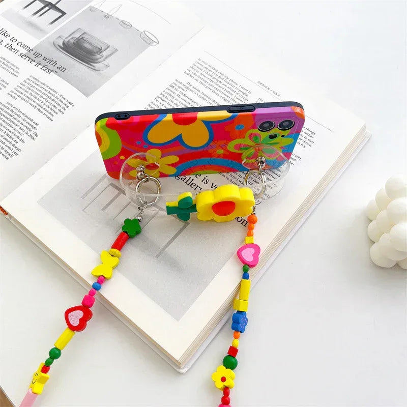 Little Yellow Flower Wrist Strap iPhone Case - Viexta