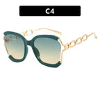 Big Square Rim Chain Sunglasses - Viexta