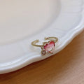 Micro Set Crystal Zircon Pearl Ring - Viexta