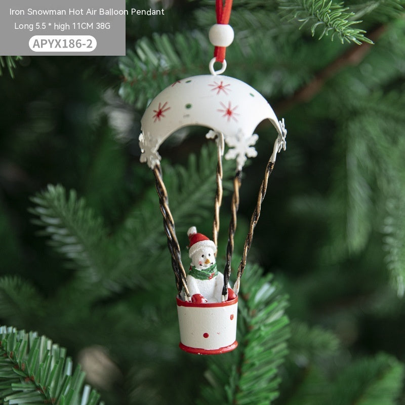 Nordic Iron Christmas Hot Air Decorations Tree Charms Hangings