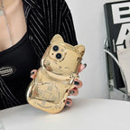 Electroplated Fortune Cat iPhone Case - Viexta