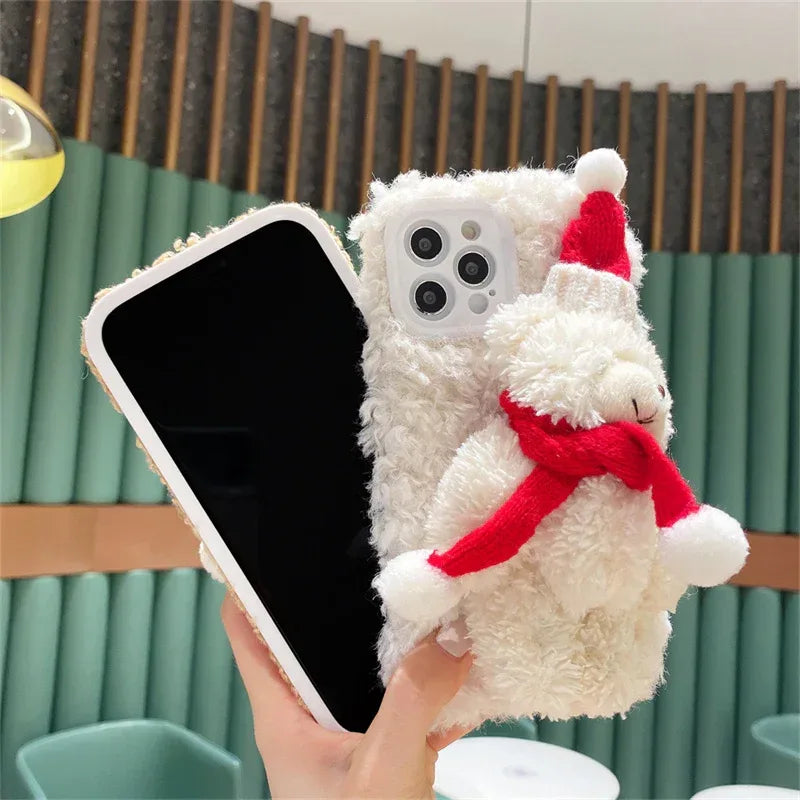 Christmas Bear Plush Mobile iPhone Case - Viexta